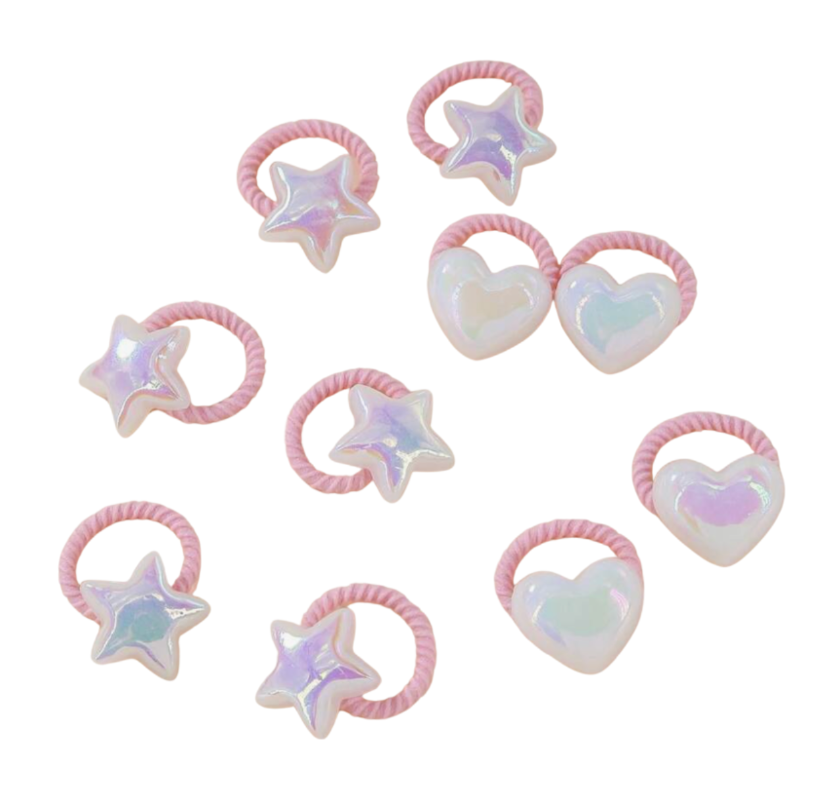 Heart & Star Shimmery Hair Ties
