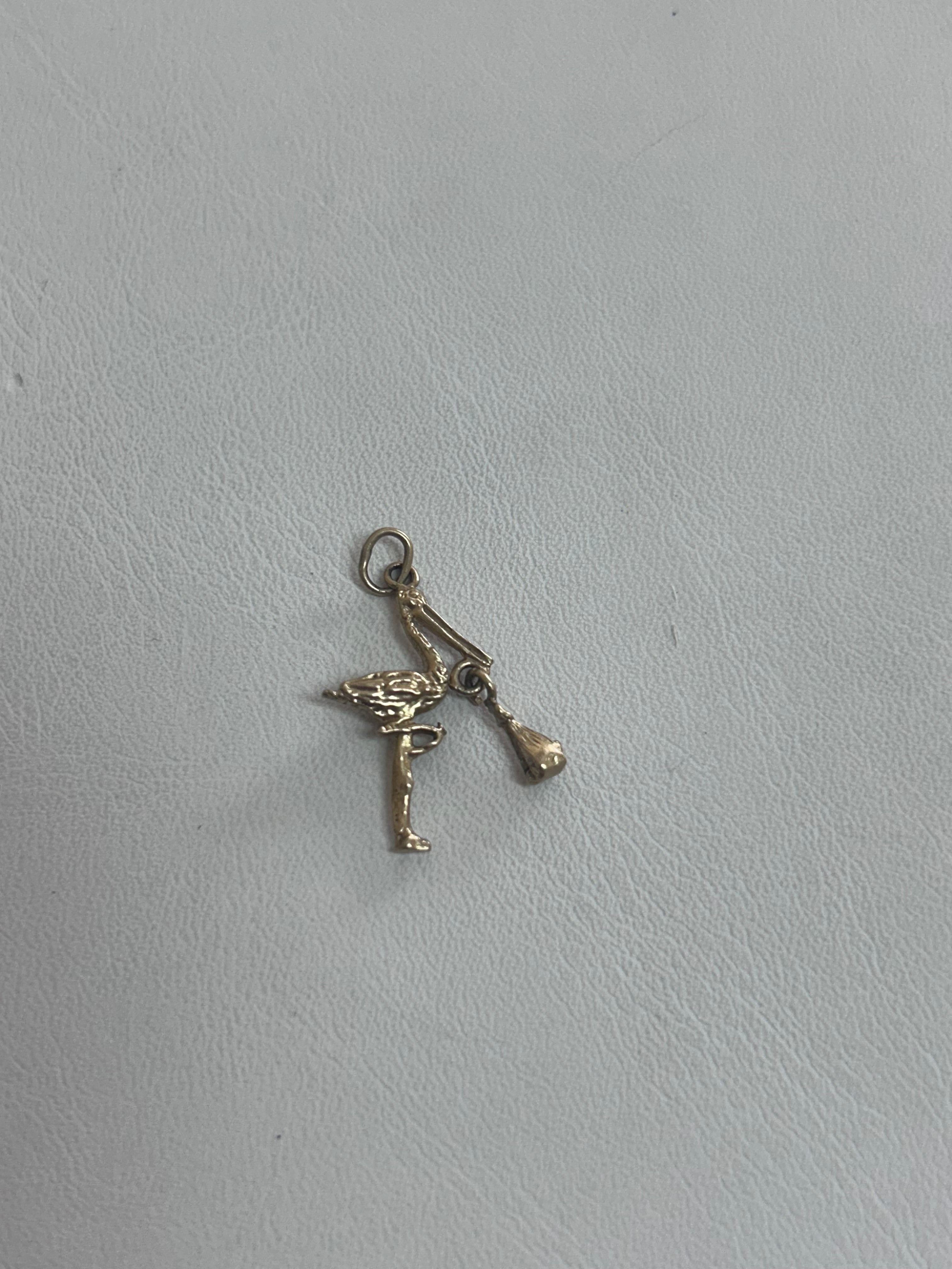 Stork Delivery Baby Charm