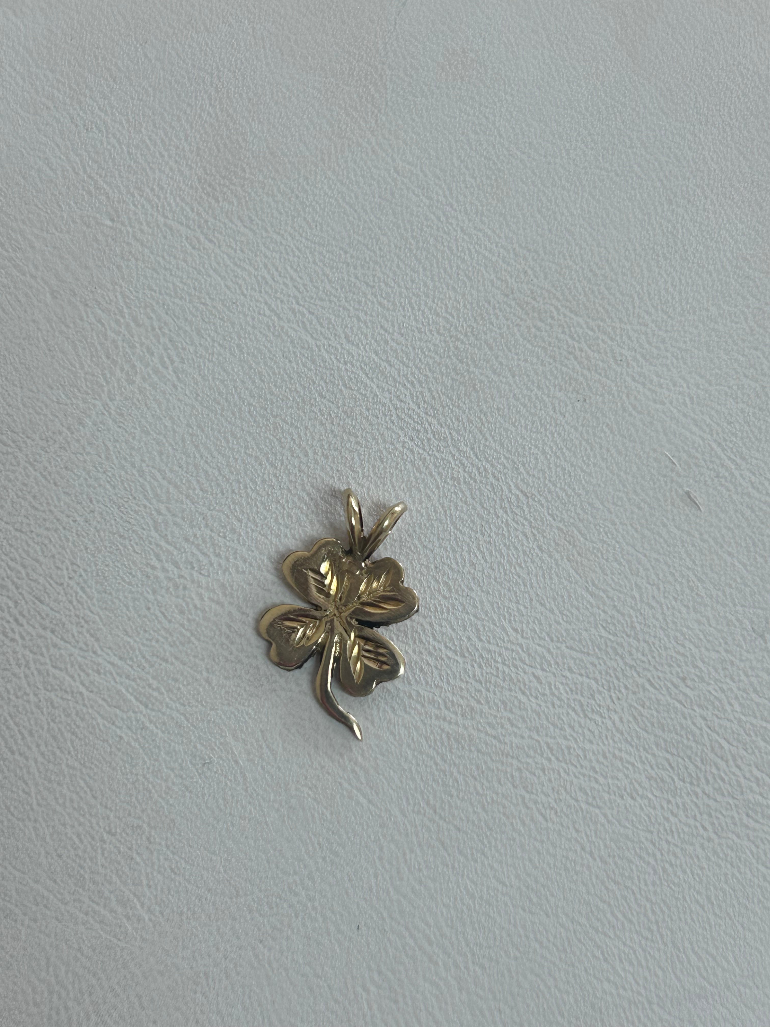 Lucky Gold Four Leaf Clover Charm