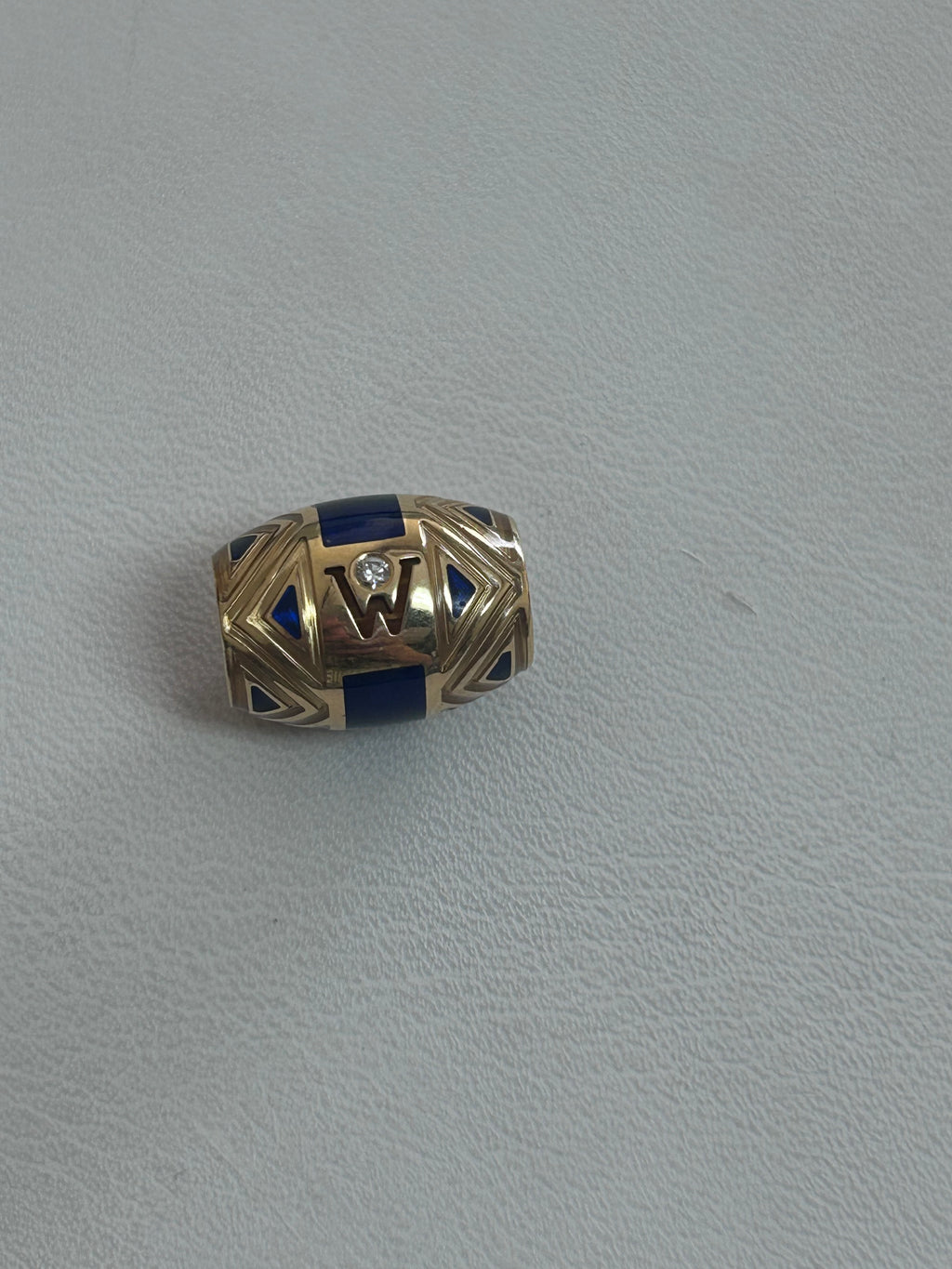 Gold and Enamel Initial Bead Charm