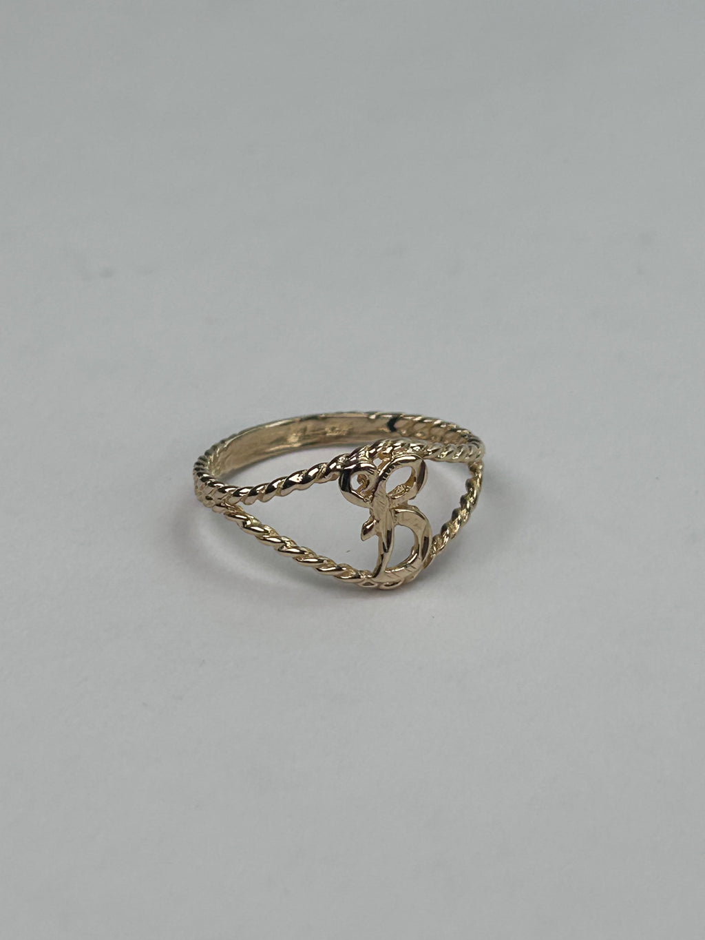 Braided Gold B Ring