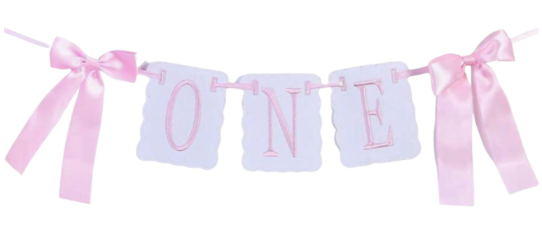 ONE Birthday Banner with Bows