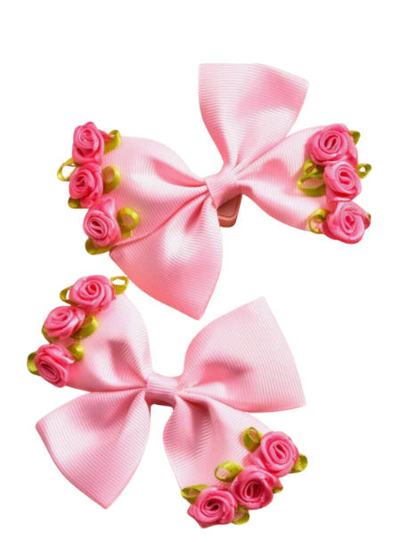 Pink Rose Garden Barrettes