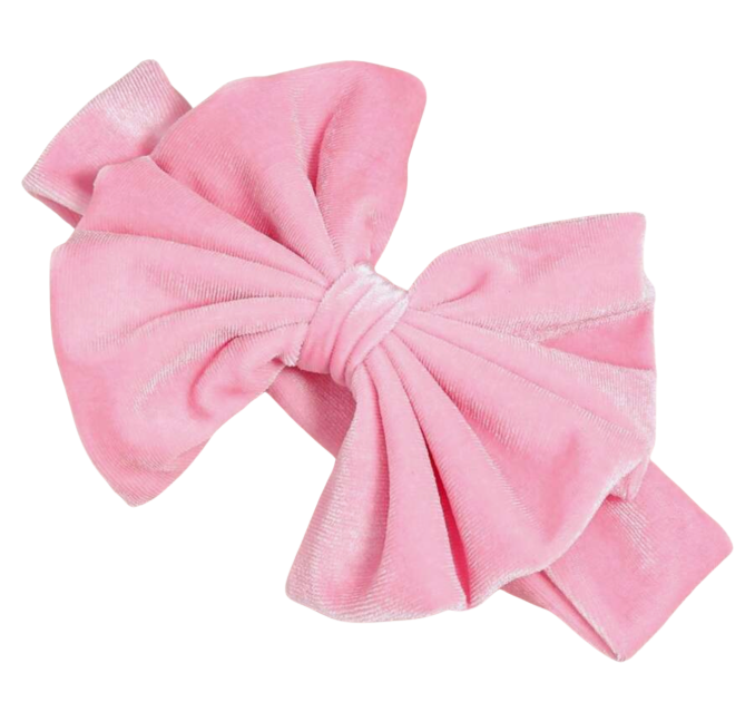Pink Velvet Bow Headband