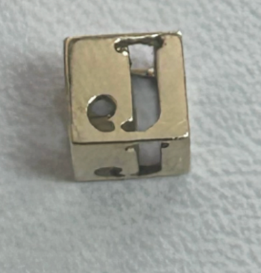 Gold Cube Letter Initial Charm