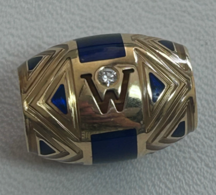 Gold and Enamel Initial Bead Charm