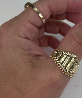 Gold Mesh Moveable Ring