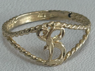 Braided Gold B Ring