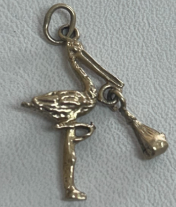 Stork Delivery Baby Charm
