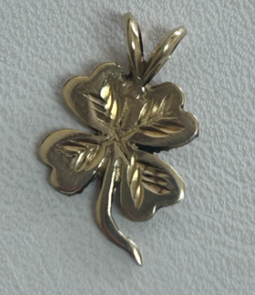 Lucky Gold Four Leaf Clover Charm