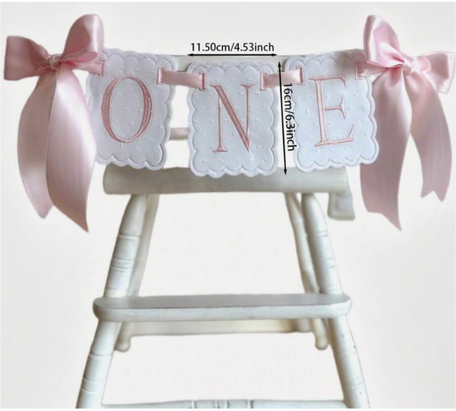 Shabby Chic ONE Birthday Banner